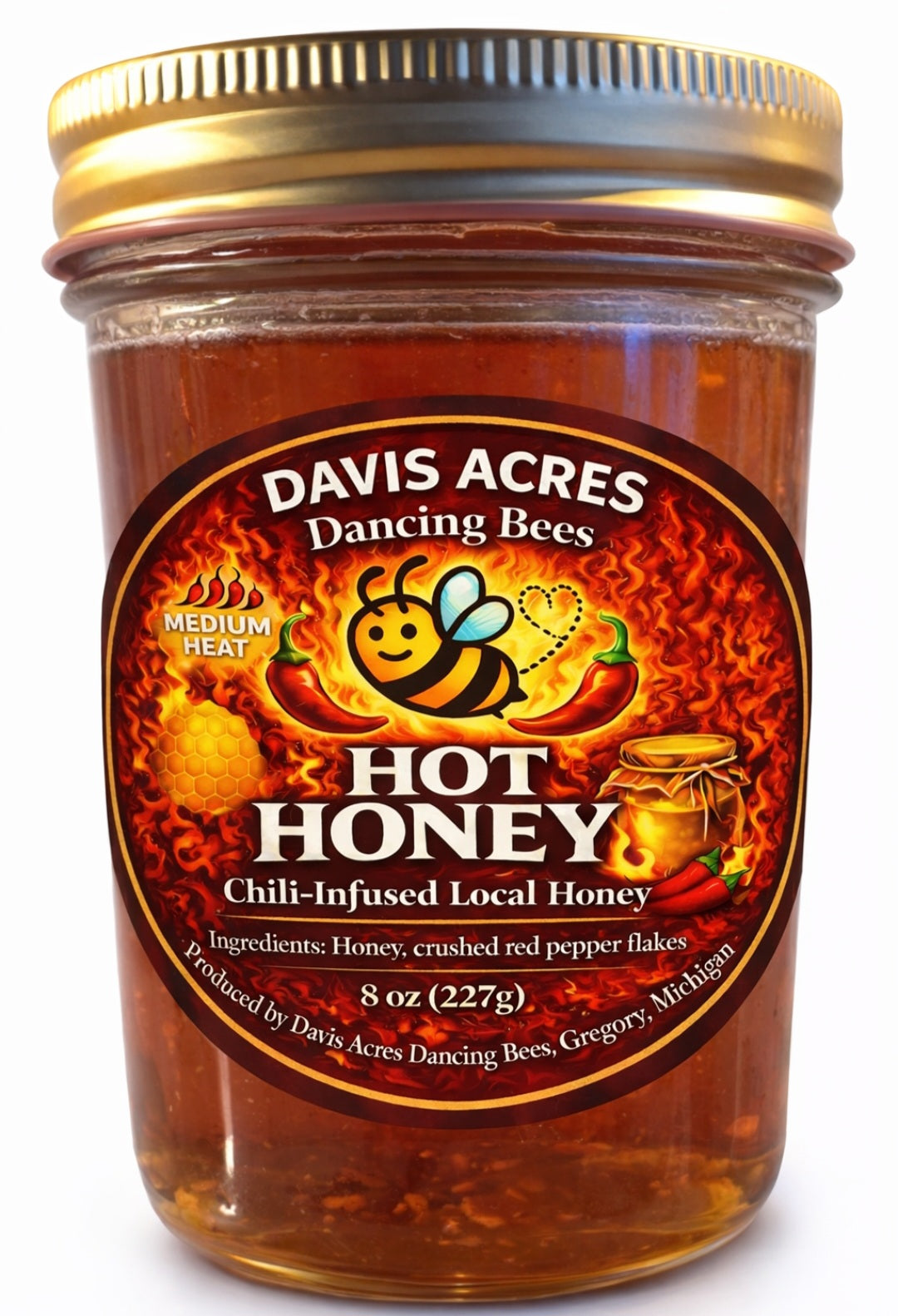 Hot Honey-Chili Pepper Infused Raw Honey| Small Batch Artisan Honey